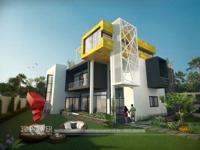 contemporary bungalow 3d day view